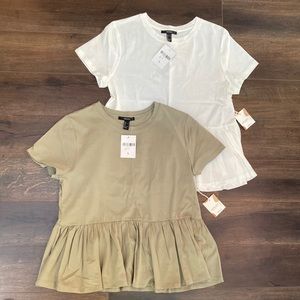 Set of 2 Babydoll Tee Shirts from Forever 21 Resort Collection Size Large